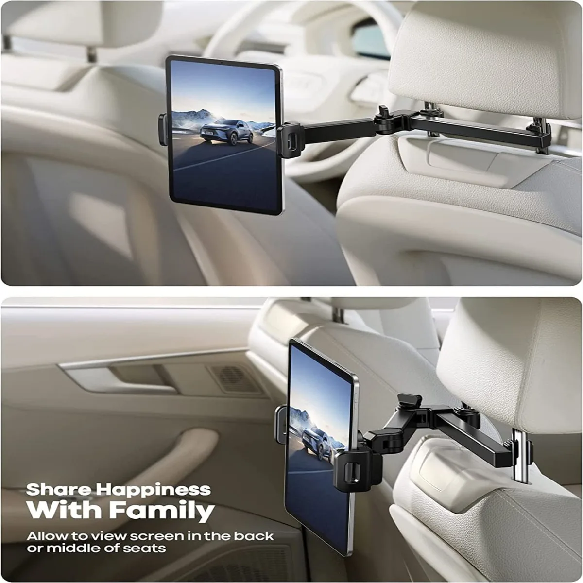Car Tablet Holder, Headrest Tablet Mount Headrest Stand Cradle Compatible With Devices For IPad Air Mini, Other