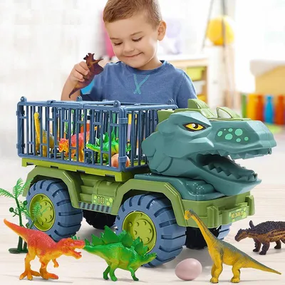 Car Toys Dinosaur Truck Transport Carrier Vehicle Dino Animal Model Tyrannosaurus Rex Truck Game Children Birthday Gifts