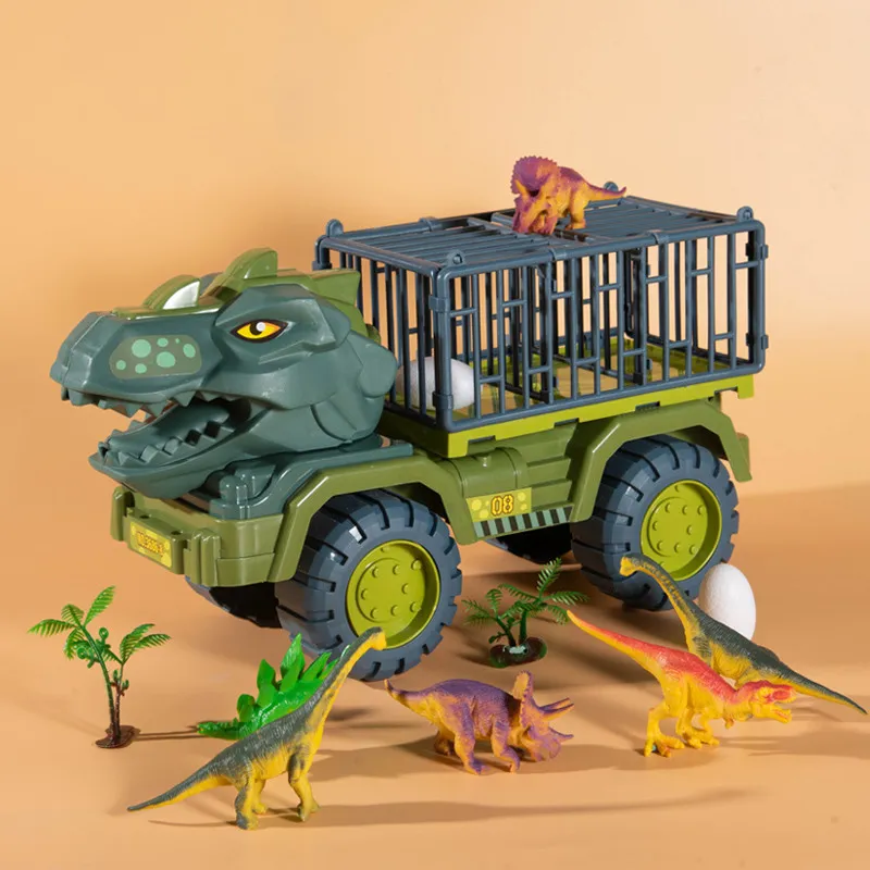 Car Toys Dinosaur Truck Transport Carrier Vehicle Dino Animal Model Tyrannosaurus Rex Truck Game Children Birthday Gifts