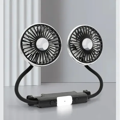 Car USB Fan Dual Head Cooling Air Fan Independent Switch 3-Speed 360 Degree Adjustable Auto Headrest Fan for Rear Seat Car USB Fan Dual Head Cooling Air Fan Independent Switch 3-Speed 360 Degree Adjustable Auto Headrest Fan for Rear Seat