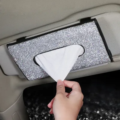 Car Visor Tissue Holder with Crystal Blings Car Visor Tissue Holder with Crystal Blings