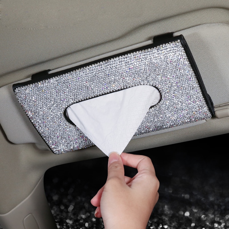 Car Visor Tissue Holder with Crystal Blings Car Visor Tissue Holder with Crystal Blings