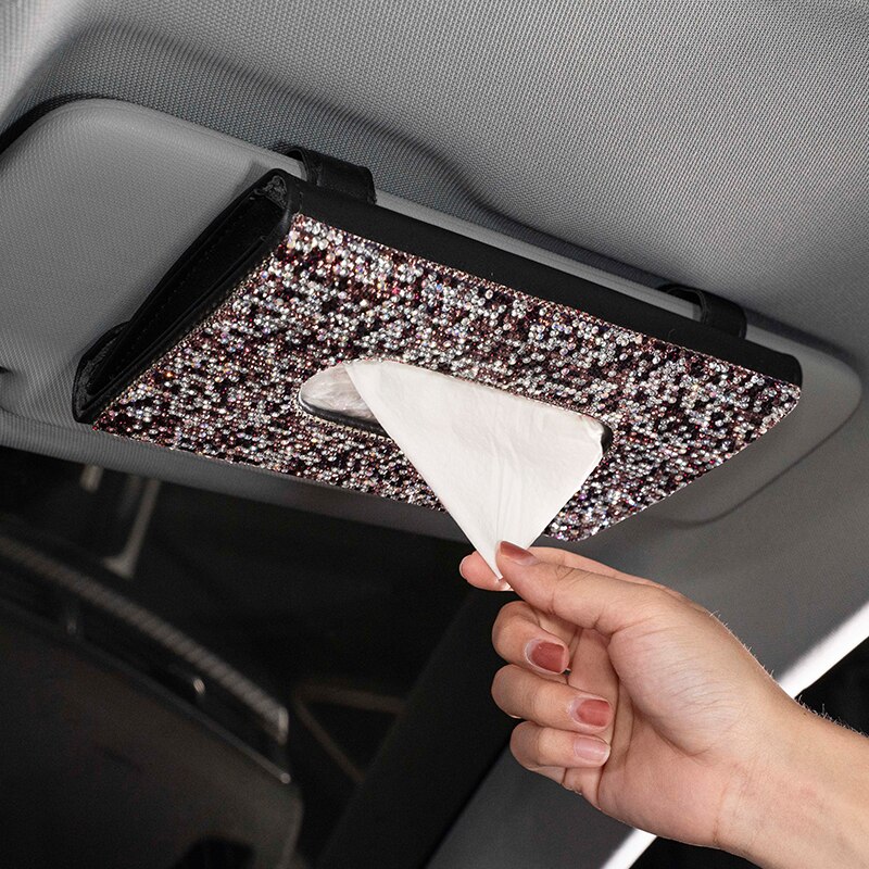 Car Visor Tissue Holder with Crystal Blings Car Visor Tissue Holder with Crystal Blings