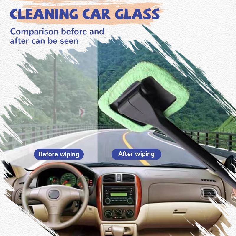 Car Window Cleaner Brush Kit Windshield Cleaning Wash Tool Inside Interior Auto Glass Wiper With Long Handle Car Car Window Cleaner Brush Kit Windshield Cleaning Wash Tool Inside Interior Auto Glass Wiper With Long Handle Car