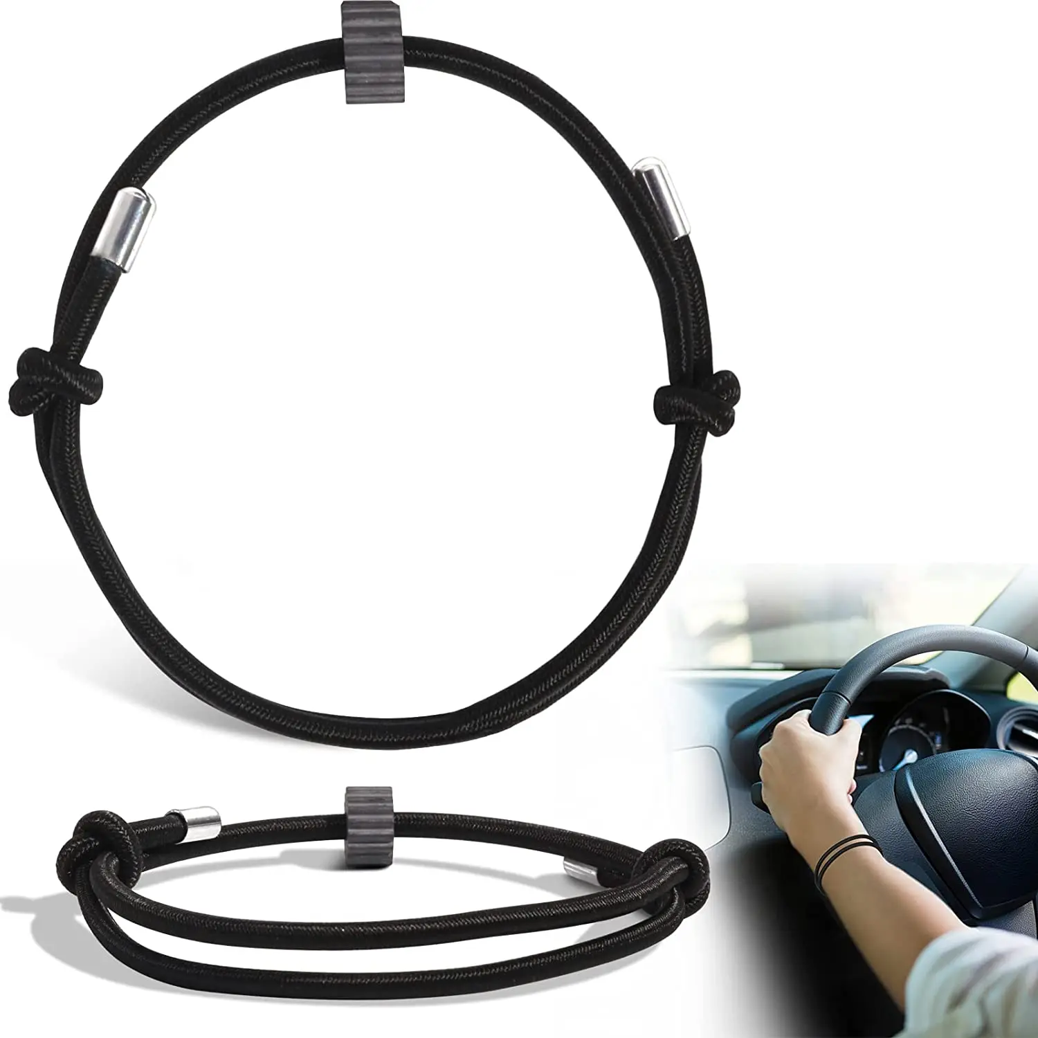 Car Window Glass Breaker Bracelet Wrist Strap with Tungsten Carbide Bead Emergency Rapid Escape Safety Self Rescue Tool