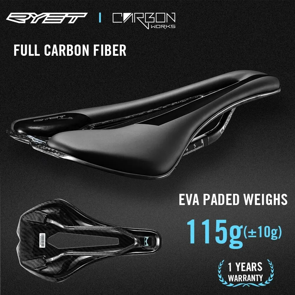 Carbon 3D Printed Bike Saddle Ultralight Road MTB Seat Parts Racing 7x9mm 115g Seating Cushion Cycling Bicycle