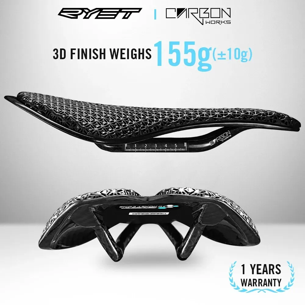 Carbon 3D Printed Bike Saddle Ultralight Road MTB Seat Parts Racing 7x9mm 115g Seating Cushion Cycling Bicycle