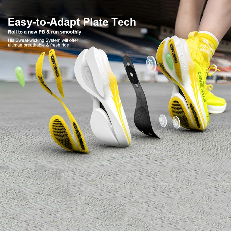 Carbon Fiber Plate Running Shoes Traction Shock Absorption Sneakers Professional Marathon PB Racing Sports Trainers