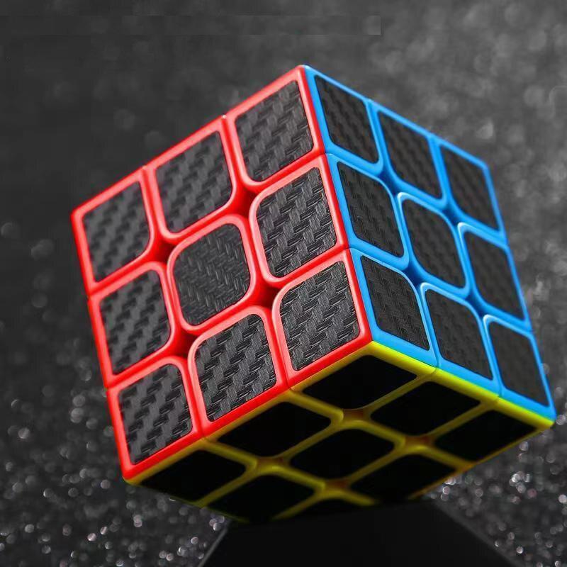 Carbon Fiber Sticker 3x3x3 Magic Cube Professional Speed Cubo Magico Educational Gifts Kids Fingertip Decompression