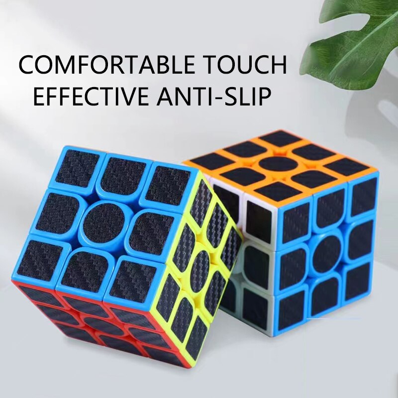 Carbon Fiber Sticker 3x3x3 Magic Cube Professional Speed Cubo Magico Educational Gifts Kids Fingertip Decompression