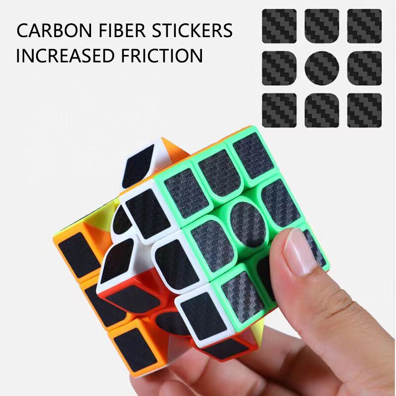 Carbon Fiber Sticker 3x3x3 Magic Cube Professional Speed Cubo Magico Educational Gifts Kids Fingertip Decompression