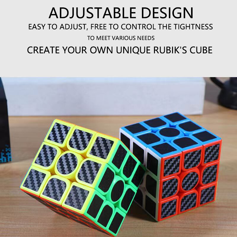Carbon Fiber Sticker 3x3x3 Magic Cube Professional Speed Cubo Magico Educational Gifts Kids Fingertip Decompression