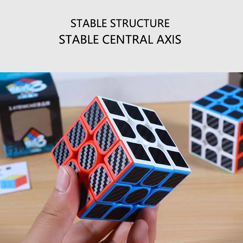 Carbon Fiber Sticker 3x3x3 Magic Cube Professional Speed Cubo Magico Educational Gifts Kids Fingertip Decompression