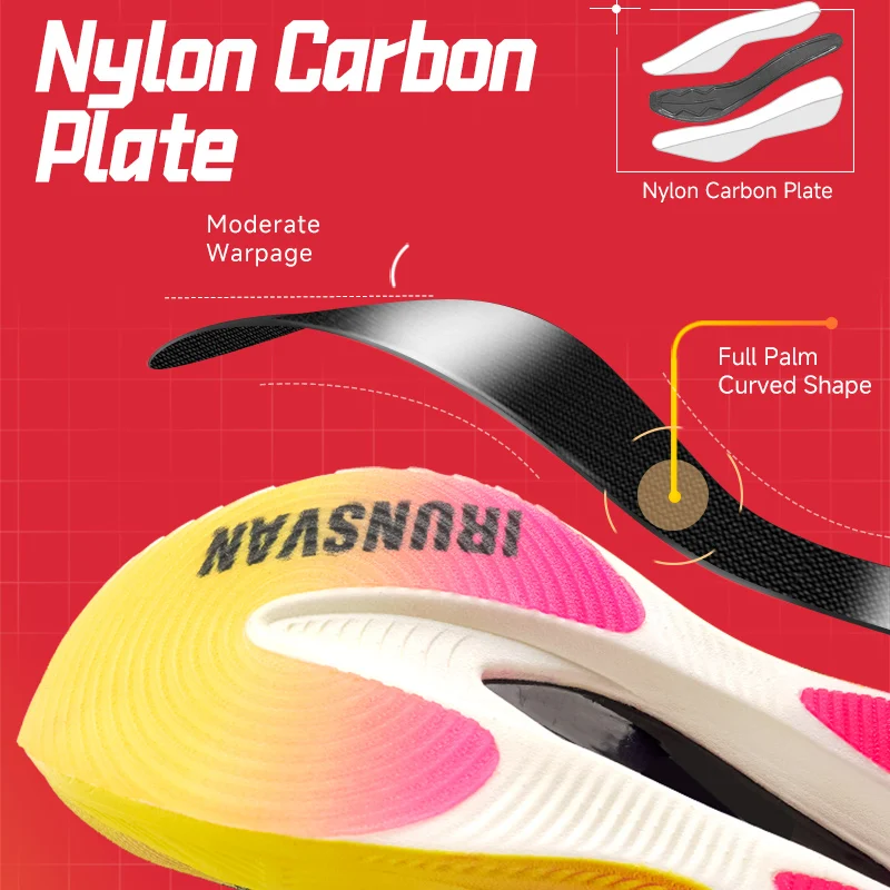 Carbon Plate Marathon Running Racing Shoes Men Professional Stable Supp ort Shock-relief Ultra-light Rebound Sneakers