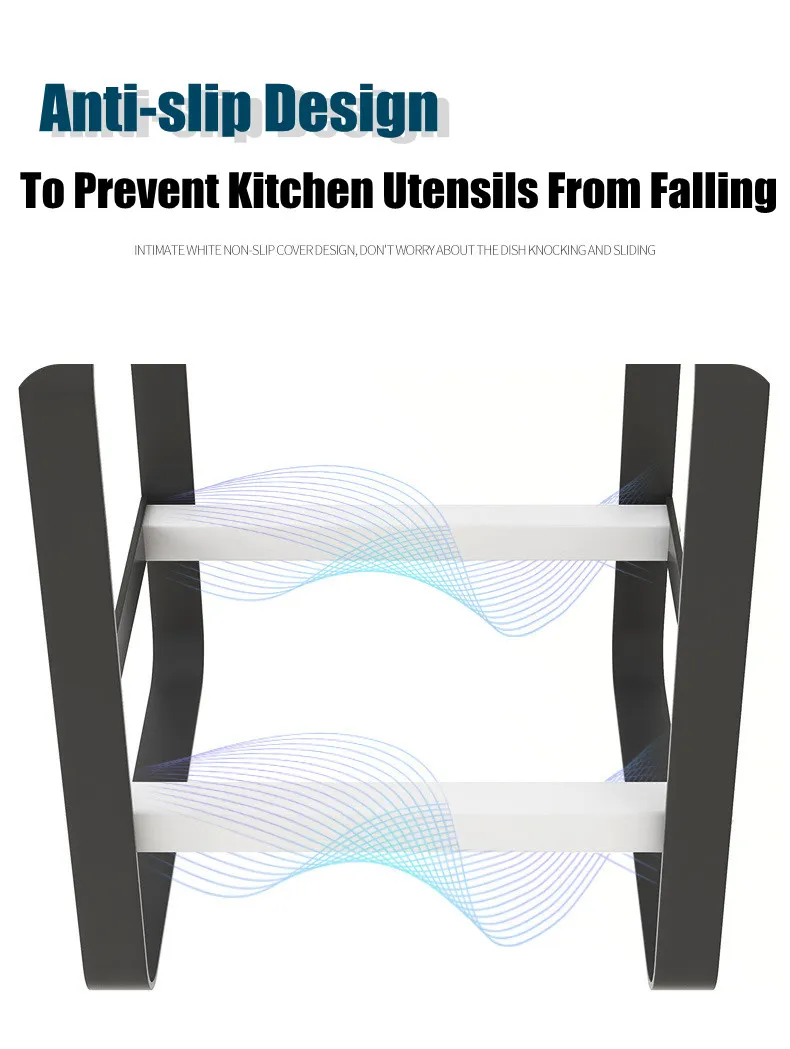 Carbon Steel Stand Shelf for Drying Plates, Pots, and Pans in The Kitchen