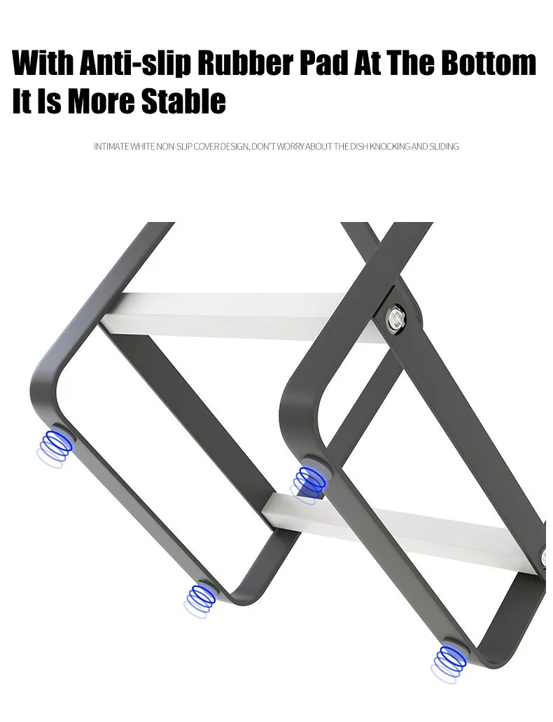 Carbon Steel Stand Shelf for Drying Plates, Pots, and Pans in The Kitchen