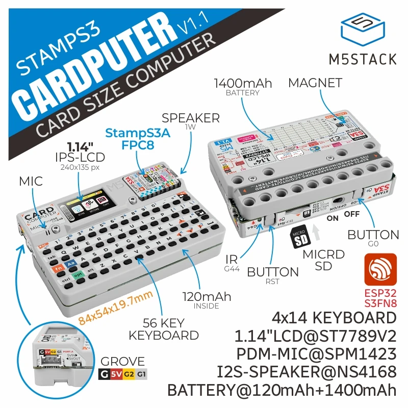 Cardputer with M5stampS3 v1.1 Devlopment kit Cardputer with M5stampS3 v1.1 Devlopment kit