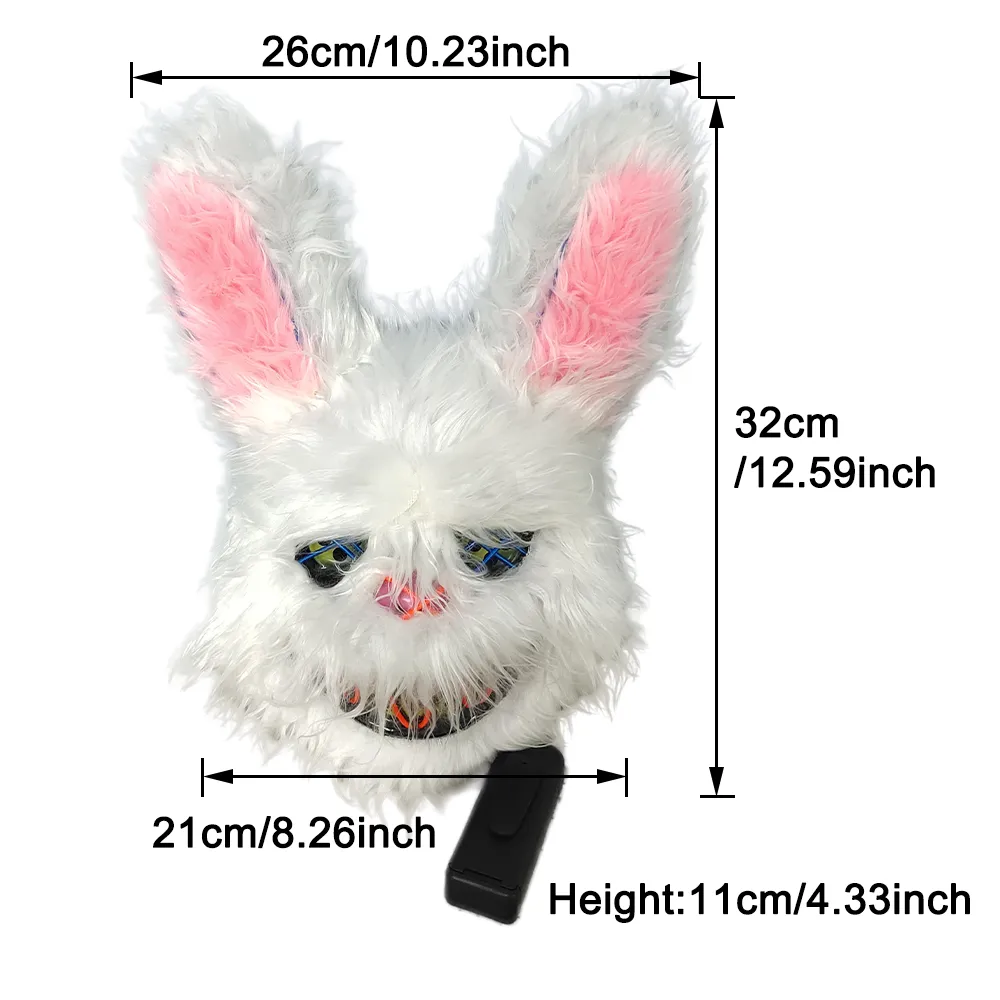 Carnival EL Wire Bunny Mask Masquerade LED Rabbit Mask Glowing Halloween Party Mask For Birthday Wedding Party Cosplay Carnival EL Wire Bunny Mask Masquerade LED Rabbit Mask Glowing Halloween Party Mask For Birthday Wedding Party Cosplay