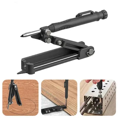 Carpentry Graffiti Line Measuring Hand Tools Multi-function Scribing Tool Aluminum Alloy Scribe Tool With Deep Hole