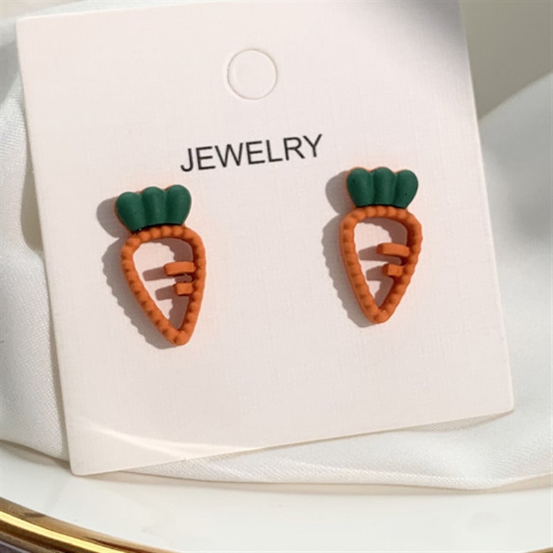 Carrot Earrings Cute Ladies Jewelry