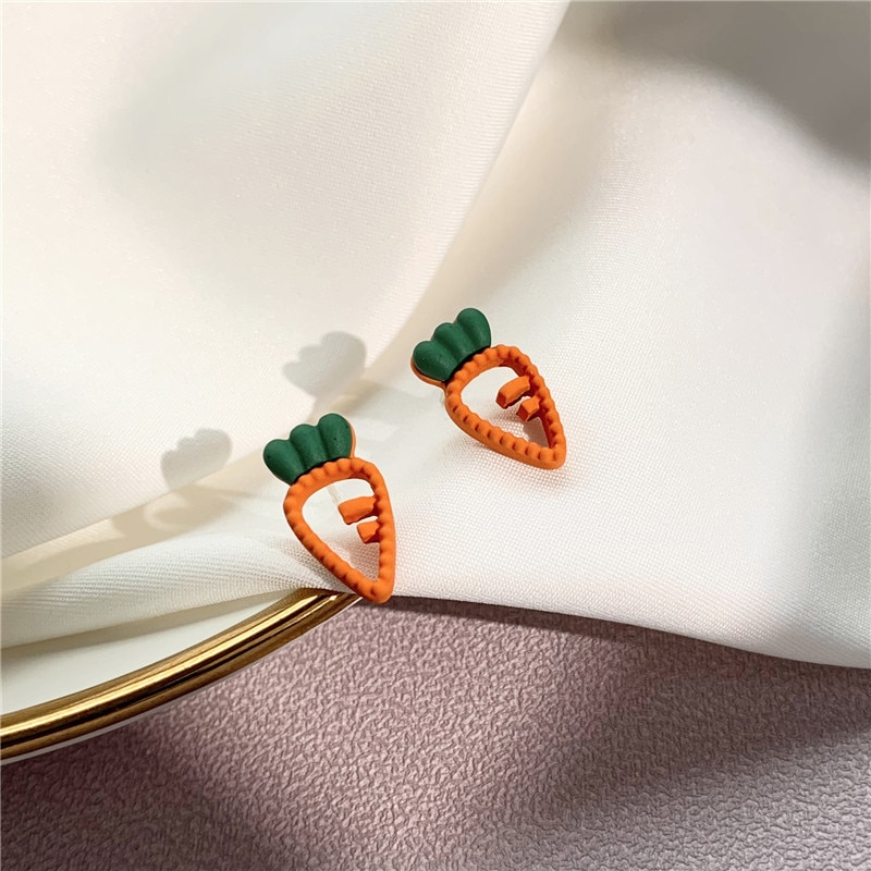 Carrot Earrings Cute Ladies Jewelry