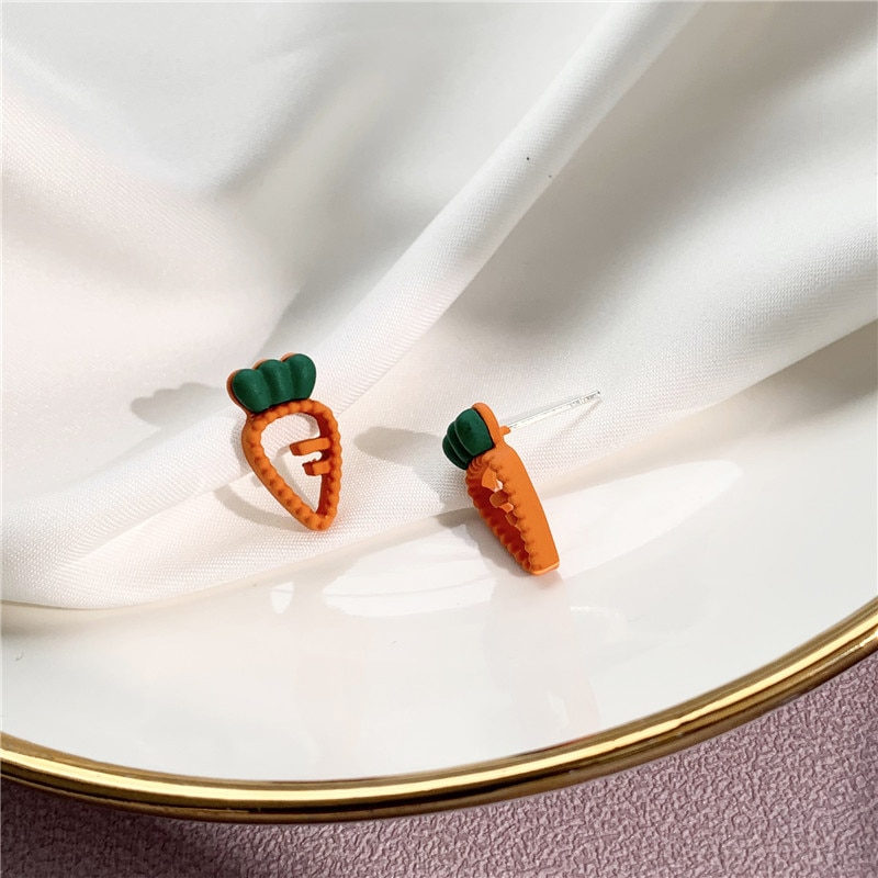 Carrot Earrings Cute Ladies Jewelry