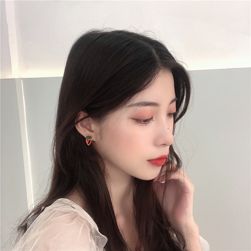 Carrot Earrings Cute Ladies Jewelry