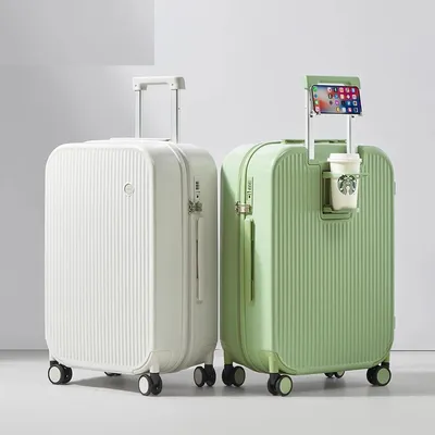 Carry On Luggage with Cup Phone Holder Hard Shell Rolling Travel Suitcase with Spinner Wheels 20 24 26 Inch Carry On Luggage with Cup Phone Holder Hard Shell Rolling Travel Suitcase with Spinner Wheels 20 24 26 Inch