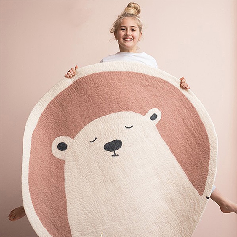 Cartoon Animal Round Nursery Rug Cartoon Animal Round Nursery Rug