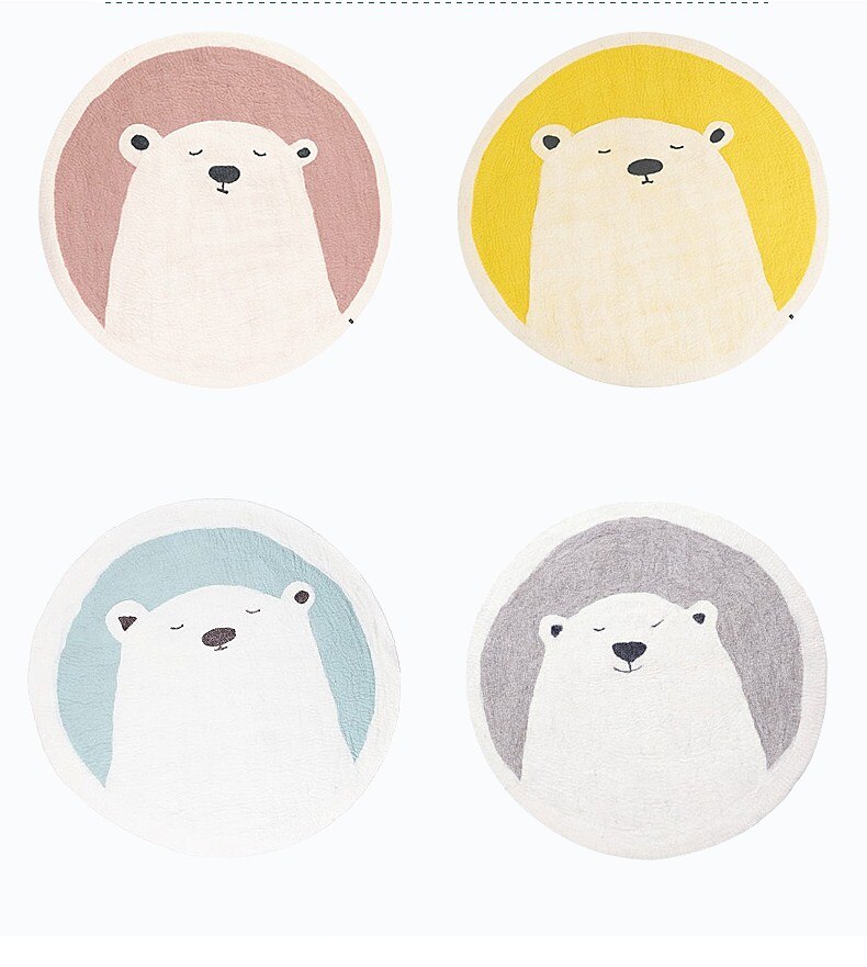 Cartoon Animal Round Nursery Rug Cartoon Animal Round Nursery Rug