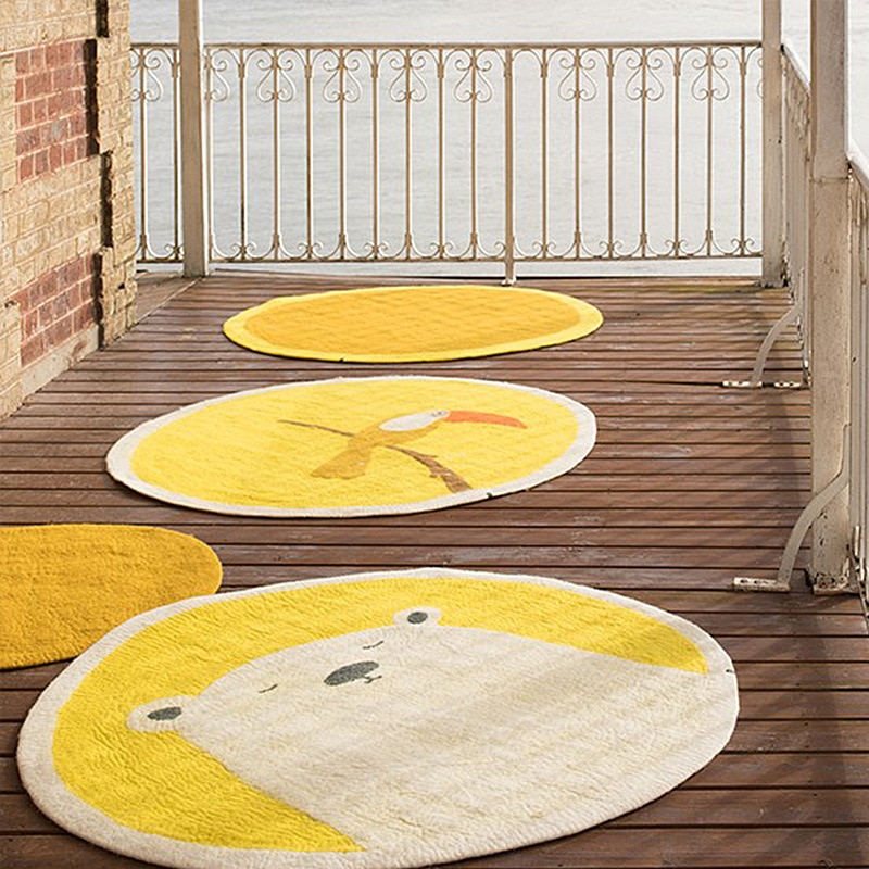 Cartoon Animal Round Nursery Rug Cartoon Animal Round Nursery Rug