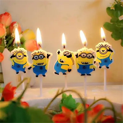 Cartoon Candles Party Supplies (5pcs)