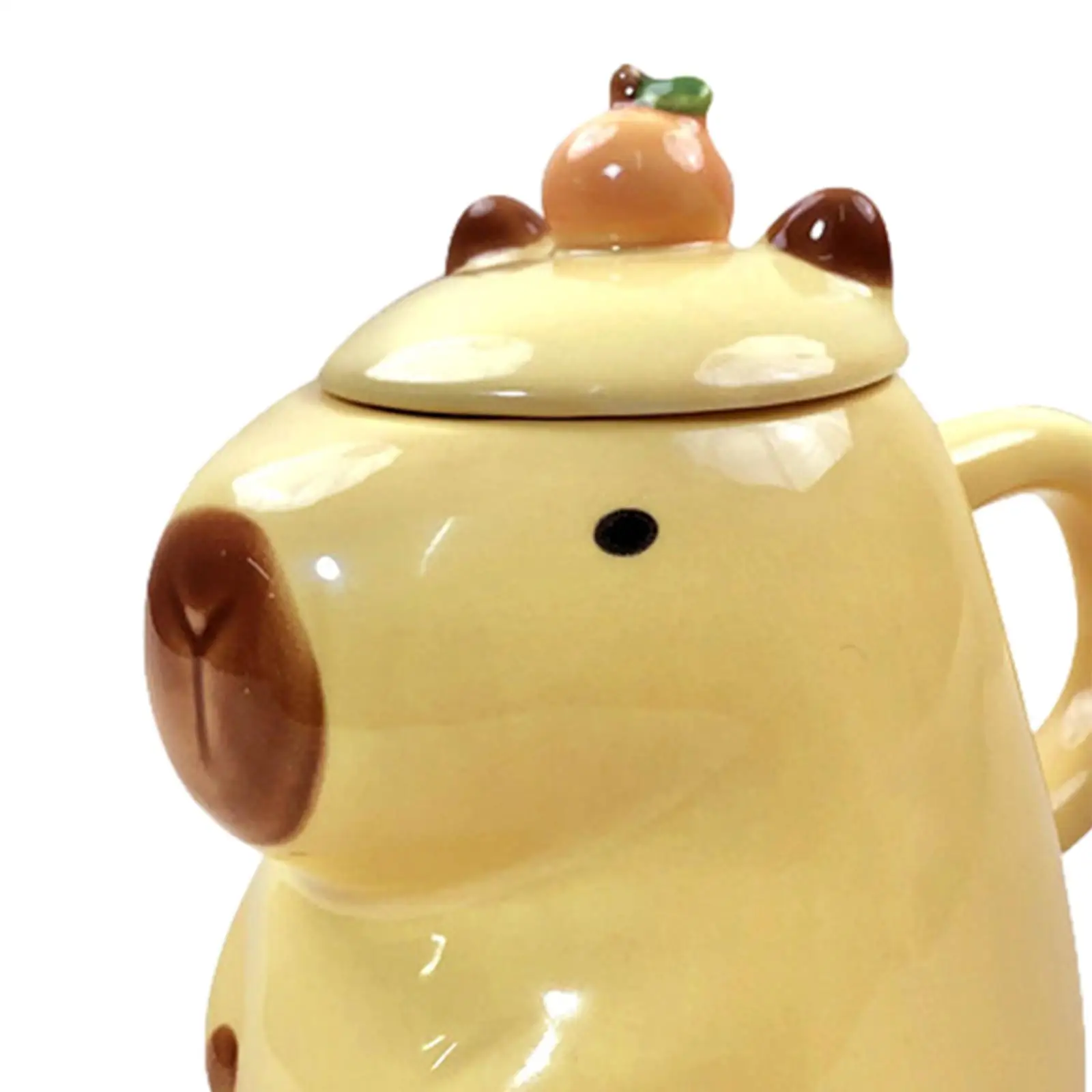 Cartoon Capybara Mug – Kids Gift Ceramic Coffee Mug for Adults (450ml) with a Lid, Perfect for Holiday Parties, Desk