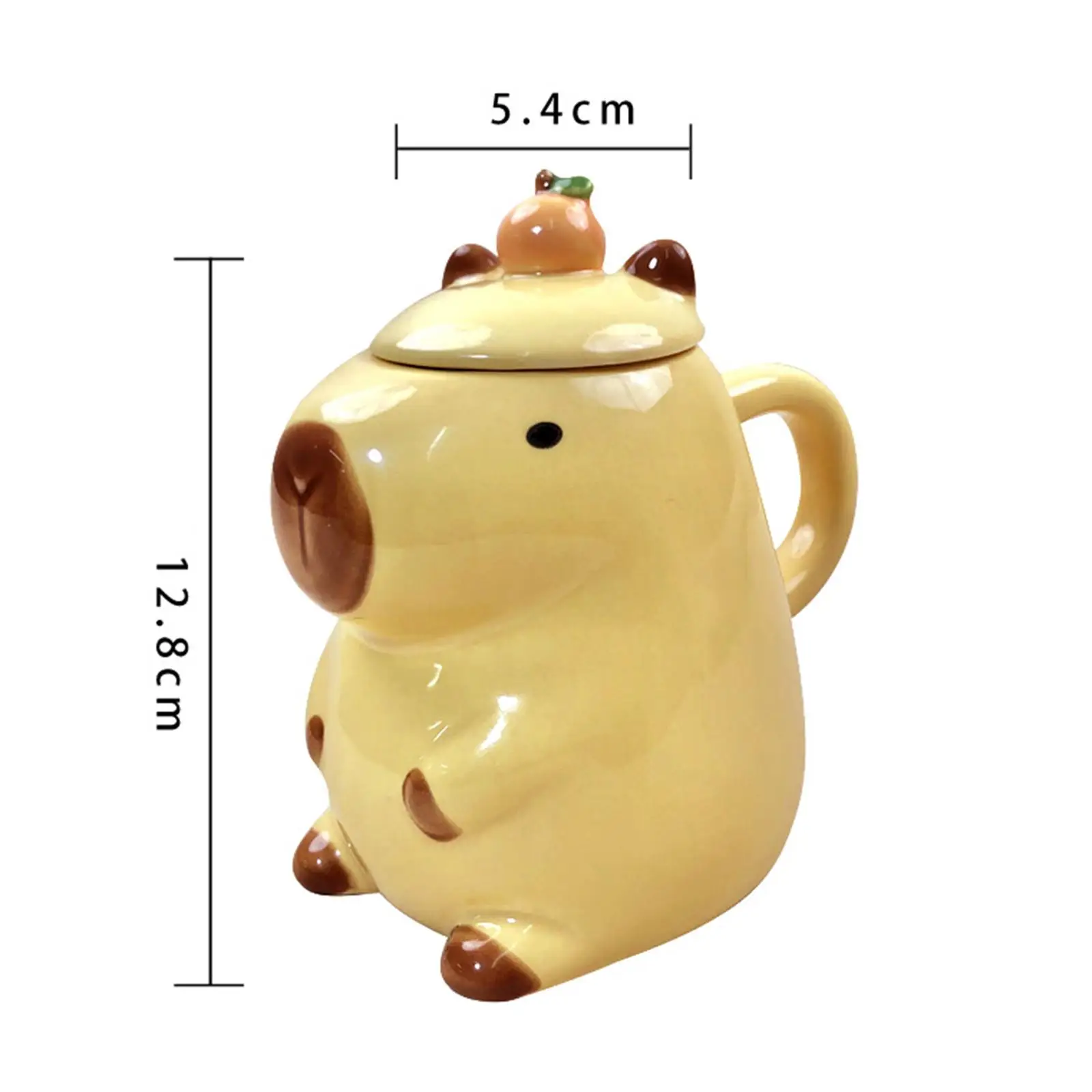 Cartoon Capybara Mug – Kids Gift Ceramic Coffee Mug for Adults (450ml) with a Lid, Perfect for Holiday Parties, Desk