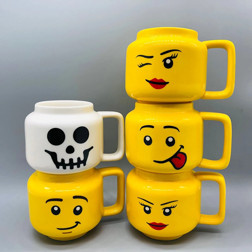 Cartoon Ceramic Mug Cup 250ML with Cute Impish Expression Figure Head Pattern Coffee Milk Tea Drinkware for Couple Cartoon Ceramic Mug Cup 250ML with Cute Impish Expression Figure Head Pattern Coffee Milk Tea Drinkware for Couple