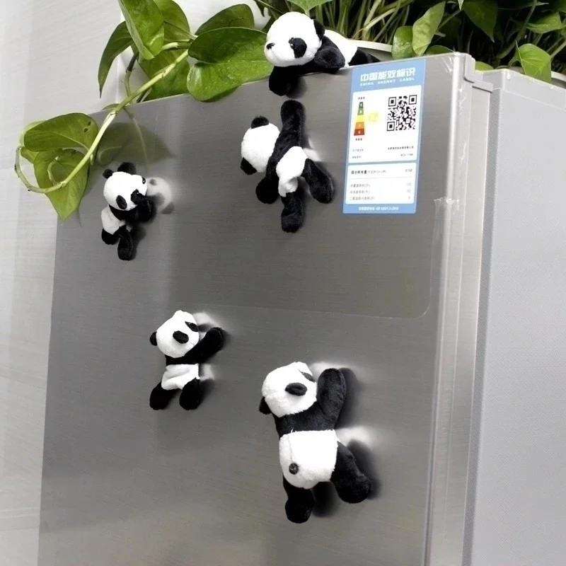 Cartoon Cute Soft Plush Panda Fridge Strong Magnet Refrigerator Sticker Home Decor Souvenir Kitchen Accessories