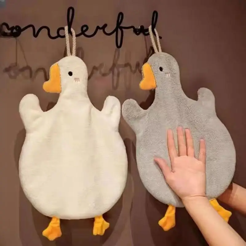 Cartoon Goose Hand Towel Kitchen Bathroom and Toilet Hand Towel Hanging Type with Super Water Absorption Quick Drying