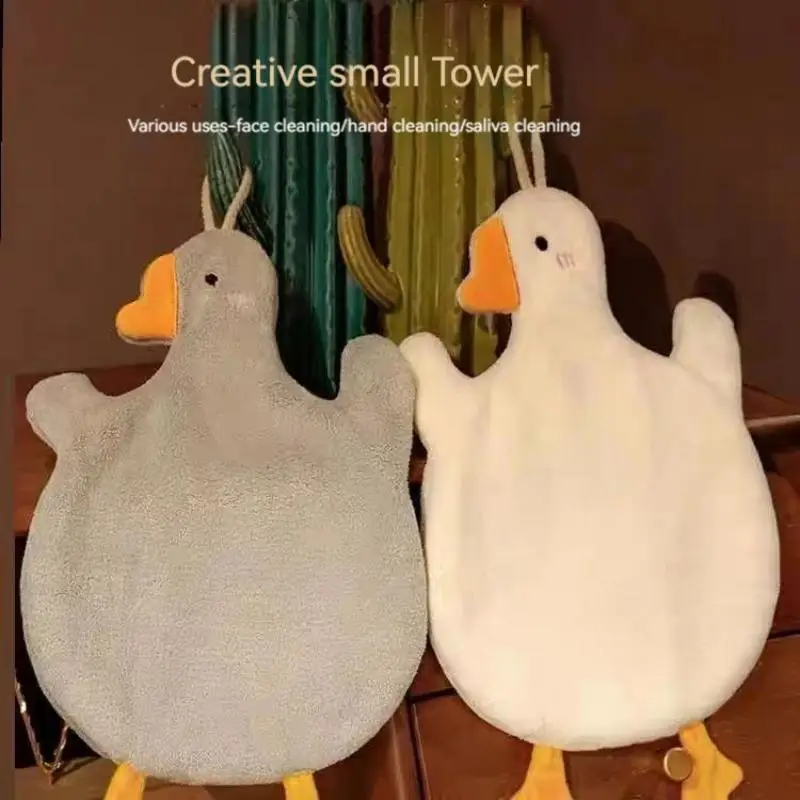 Cartoon Goose Hand Towel Kitchen Bathroom and Toilet Hand Towel Hanging Type with Super Water Absorption Quick Drying Cartoon Goose Hand Towel Kitchen Bathroom and Toilet Hand Towel Hanging Type with Super Water Absorption Quick Drying