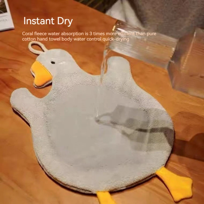 Cartoon Goose Hand Towel Kitchen Bathroom and Toilet Hand Towel Hanging Type with Super Water Absorption Quick Drying Cartoon Goose Hand Towel Kitchen Bathroom and Toilet Hand Towel Hanging Type with Super Water Absorption Quick Drying