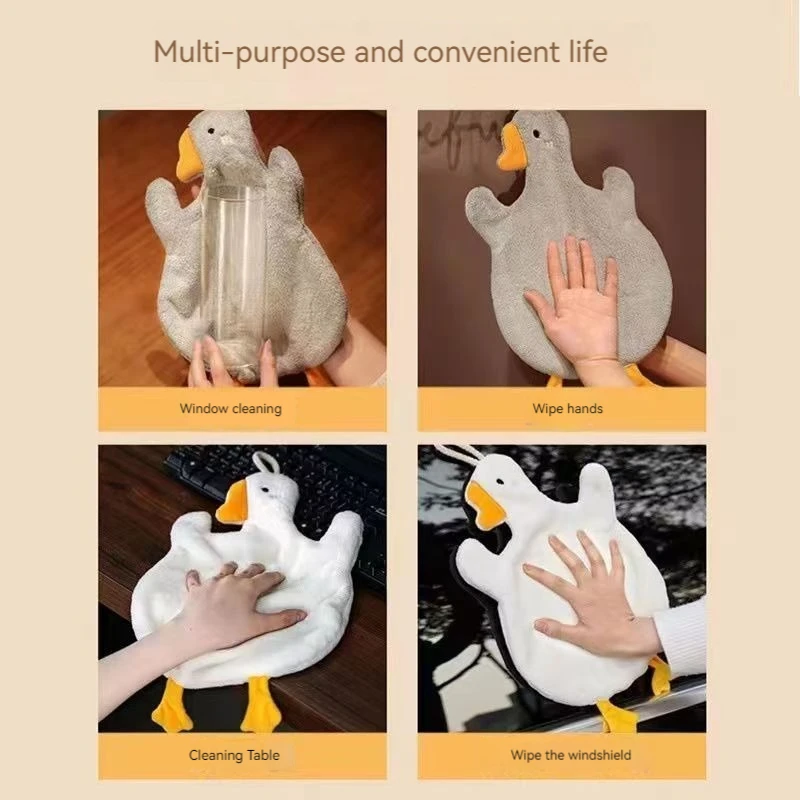Cartoon Goose Hand Towel Kitchen Bathroom and Toilet Hand Towel Hanging Type with Super Water Absorption Quick Drying Cartoon Goose Hand Towel Kitchen Bathroom and Toilet Hand Towel Hanging Type with Super Water Absorption Quick Drying