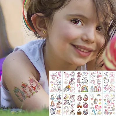 Cartoon Kids Temporary Tattoos (10 Sheets)