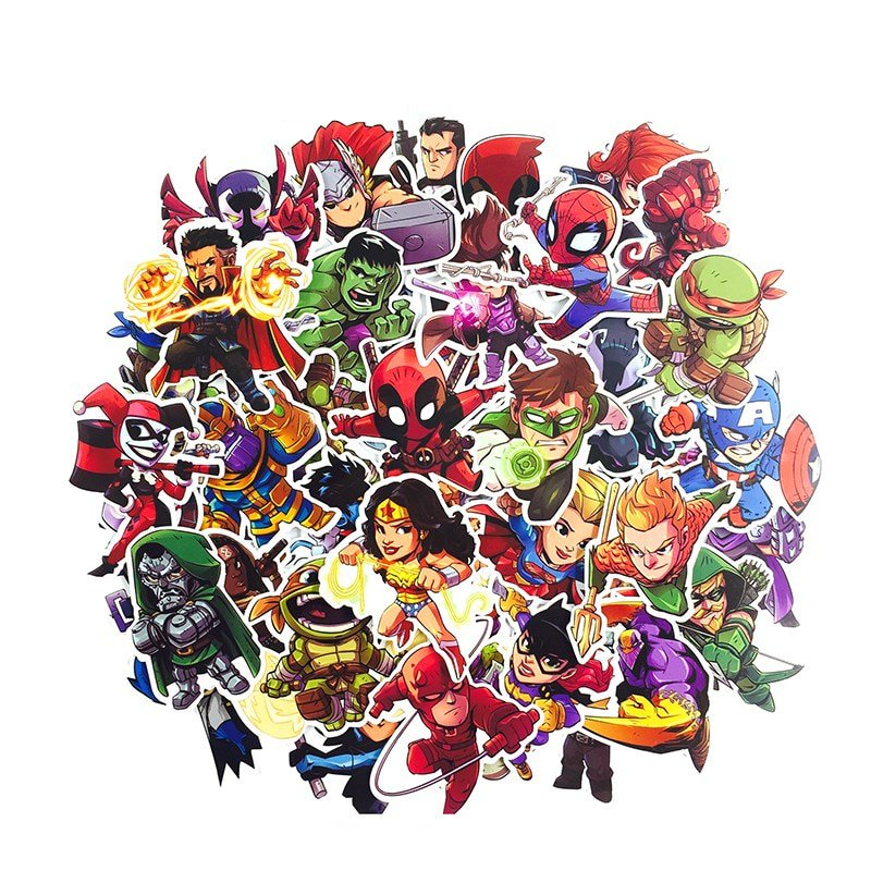 Cartoon Stickers Marvel DC Characters Cartoon Stickers Marvel DC Characters