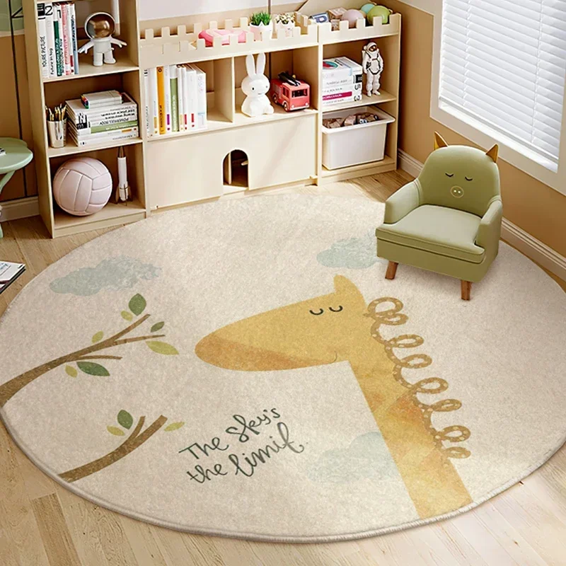 Cartoon Style Bedroom Decor lion pattern Carpet Cute Round Carpets for Living Room Thick Plush bedside Rug Fluffy Soft Cartoon Style Bedroom Decor lion pattern Carpet Cute Round Carpets for Living Room Thick Plush bedside Rug Fluffy Soft