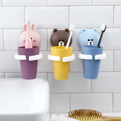 Cartoon Wall Mount Tooth Brushing Cup