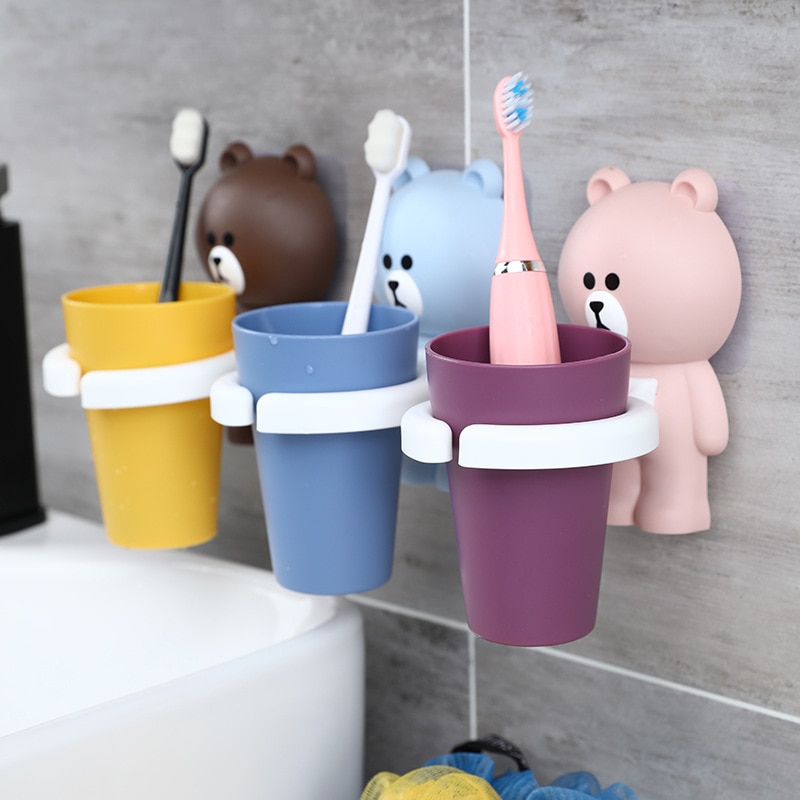 Cartoon Wall Mount Tooth Brushing Cup
