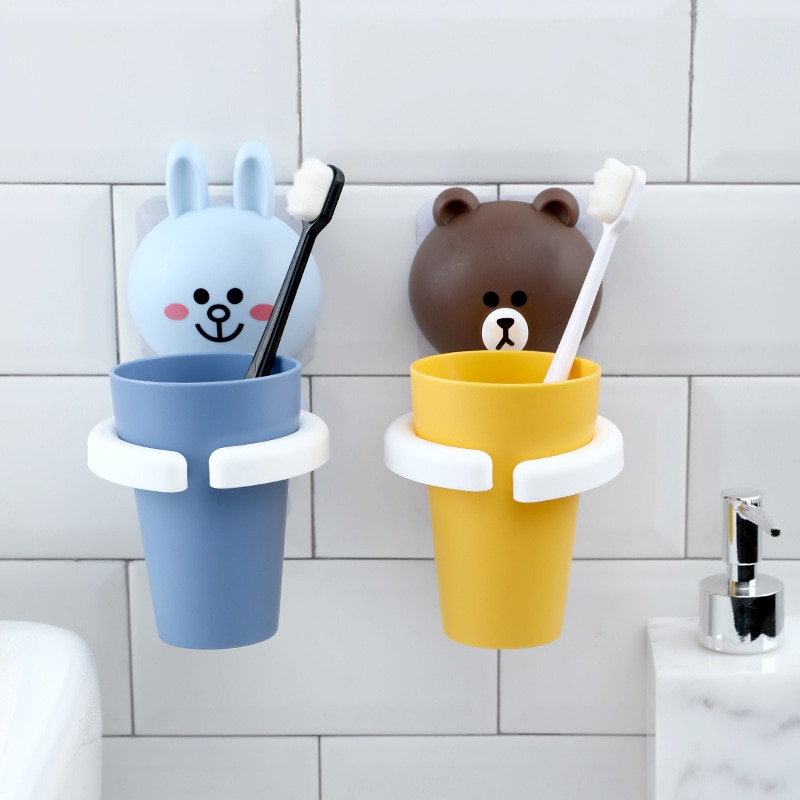 Cartoon Wall Mount Tooth Brushing Cup