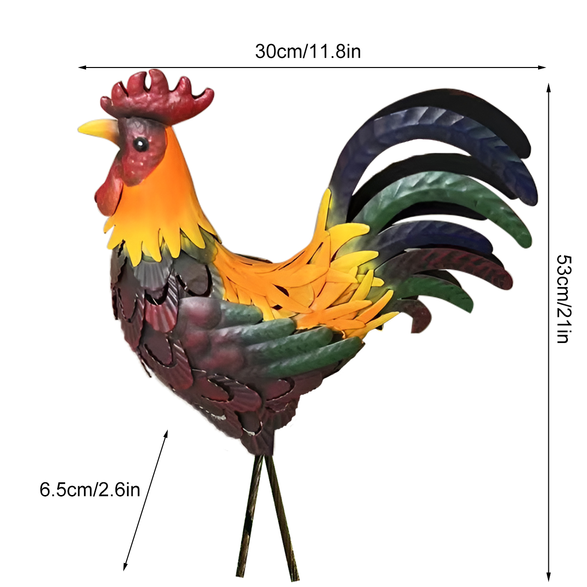 Carved Iron Outdoor Rooster Statue Carved Iron Outdoor Rooster Statue