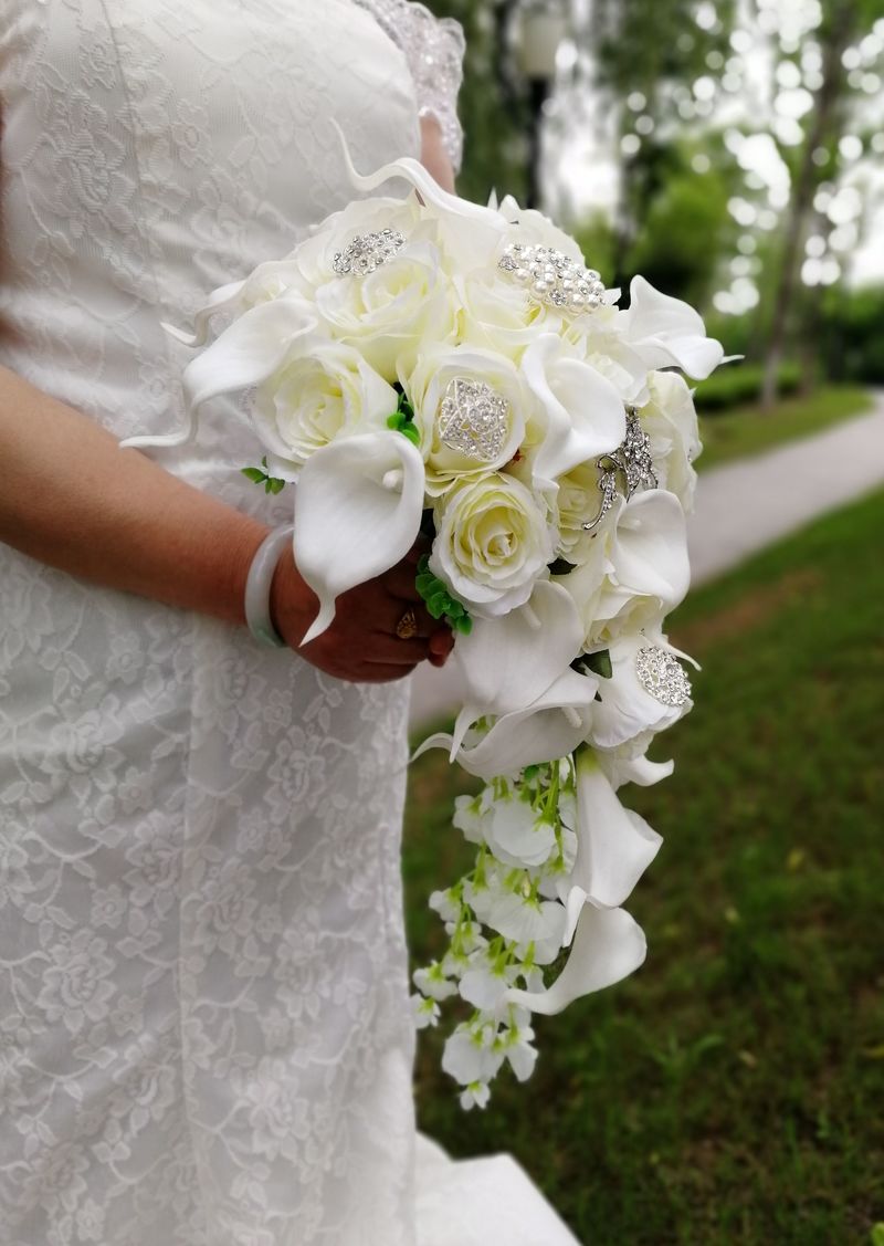 Cascading Arrangement Artificial Bridal Bouquet