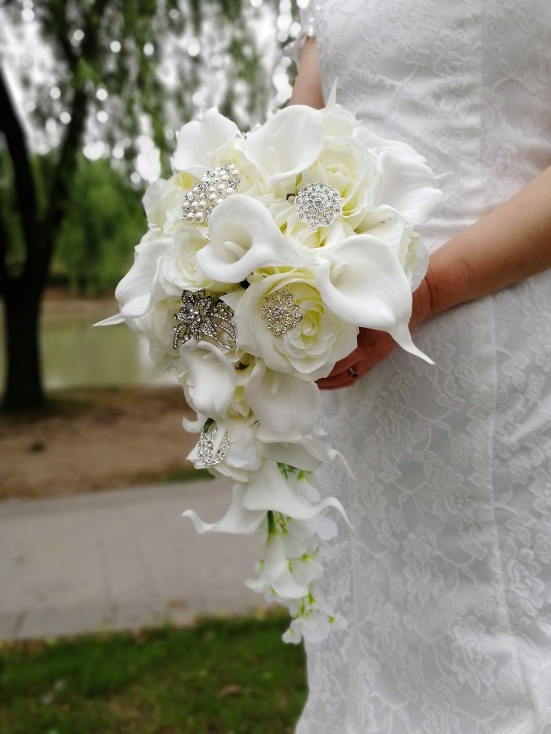 Cascading Arrangement Artificial Bridal Bouquet