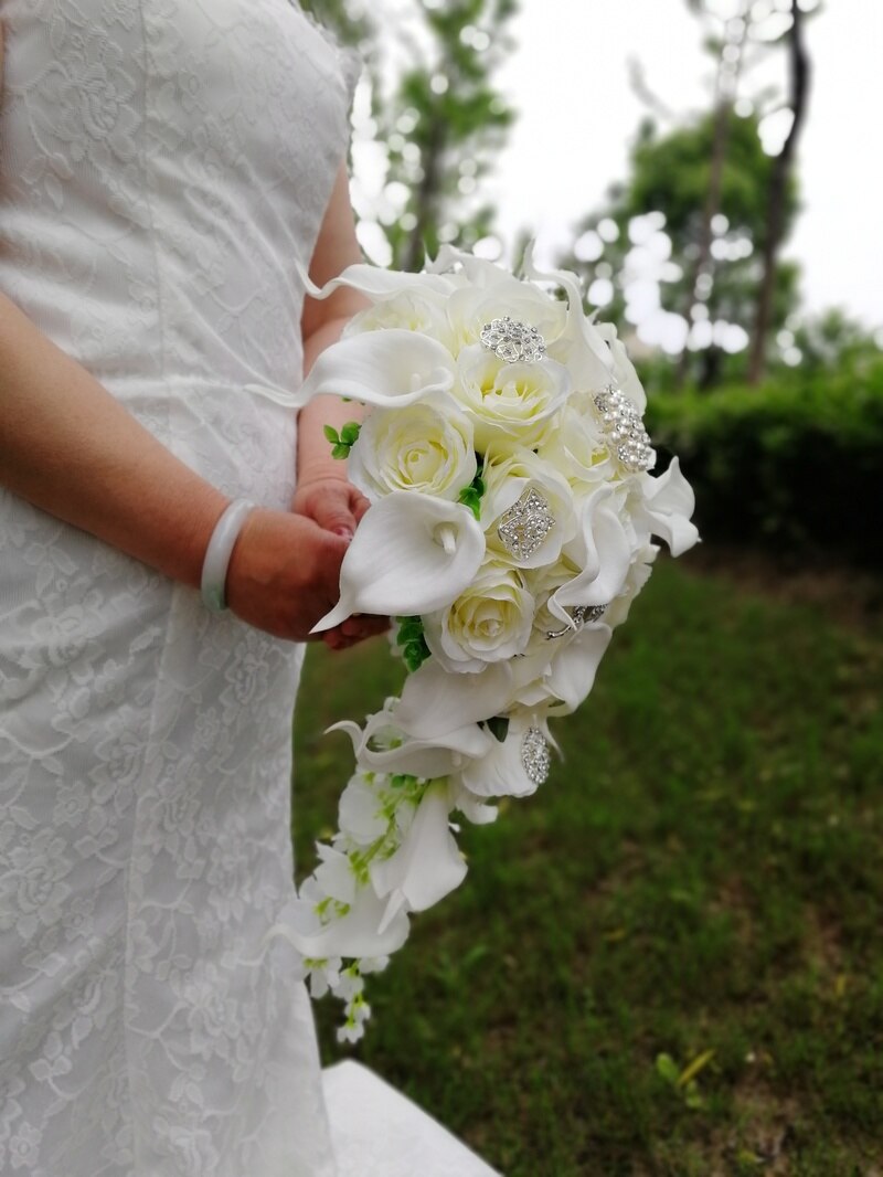 Cascading Arrangement Artificial Bridal Bouquet